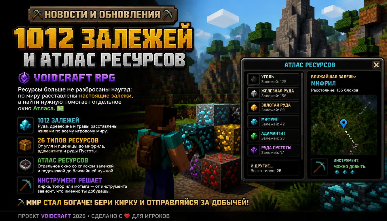 ⛏ 1012 залежей и Атлас ресурсов